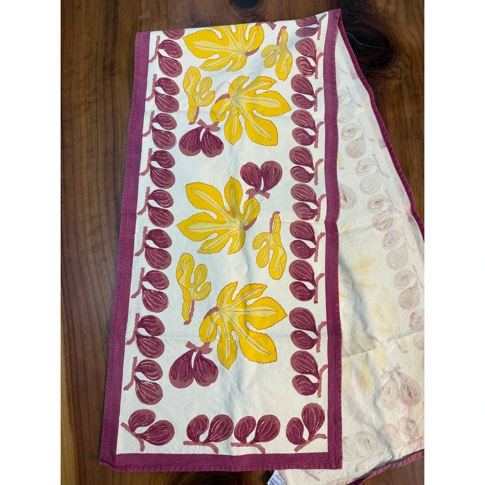 Vintage Couleur Nature Table Runner Cloth Cotton  Floral Rectangle 82 x 18.5 KK7